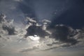 Majestic blue sky background with clouds