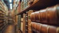 A majestic bookshelf with various eclectic collections of many ancient books.