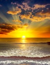 Majestic bright sunrise over the ocean
