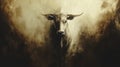 Majestic Bull Portrait - Artistic Rendering Royalty Free Stock Photo