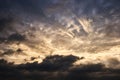 The burning sky seen from the top of Sungsan Sunrise Peak at Jeju Island, South Korea Royalty Free Stock Photo