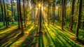 Majestic Canopy Above Drone Photography Captures Sunlight Filtering Through Lush Forest Unveiling Detailed Patterns of
