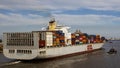 Majestic Cargo Ship Journeying Through the Savannha River Royalty Free Stock Photo