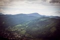 Majestic Carpathian mountains covered with coniferous trees Royalty Free Stock Photo