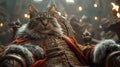 Majestic cat on royal throne - generative ai Royalty Free Stock Photo
