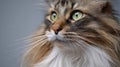 The majestic cat with striking green eyes and fluffy fur..AI generated image Royalty Free Stock Photo