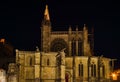 Majestic cathedral in Carcassonne medieval city night view Royalty Free Stock Photo