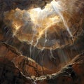 Majestic Cavern with a Sky High Ceiling with lightning Royalty Free Stock Photo