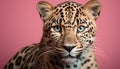 Majestic cheetah, a beauty in nature, staring at camera generated by AI Royalty Free Stock Photo