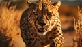 Majestic cheetah, spotted beauty, wild and free in Africa generated by AI