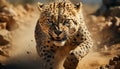 Majestic cheetah walking in the wilderness, alertness in its eyes generated by AI