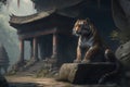Majestic Chinese Tiger Guarding the Mystical Temple