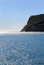 Majestic cliff bathed by the rays of the sun on Blue cloudless day in San Diego, California