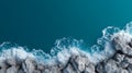 Majestic cliffs meet the vibrant turquoise waves under bright sunlight. Generative AI