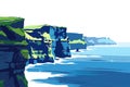 Majestic Cliffs of Moher Overlooking the Atlantic Oce Royalty Free Stock Photo