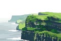 Majestic Cliffs of Moher Overlooking the Atlantic Oce Royalty Free Stock Photo