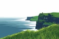 Majestic Cliffs of Moher Overlooking the Atlantic Oce Royalty Free Stock Photo