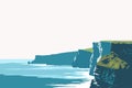 Majestic Cliffs of Moher Overlooking the Atlantic Oce Royalty Free Stock Photo