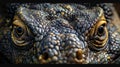 Majestic close up of komodo dragon in photorealistic style, inspired by top wildlife photographers