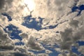 Majestic clouds blocking the sun on midday