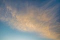 Majestic clouds burning by sunset. Sky background Royalty Free Stock Photo