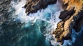 Majestic Coastal Symphony: A Breathtaking Aerial Perspective