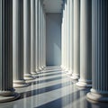 Majestic colonnade hallway Royalty Free Stock Photo