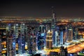 Majestic colorful dubai marina skyline during night. Dubai marina, United Arab Emirates. Royalty Free Stock Photo