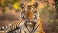 Male tiger in India after rainy season Royalty Free Stock Photo