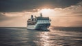 A majestic cruise ship sailing on calm waters created with Generative AI