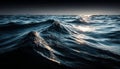 Majestic Dark Ocean Waves with Intricate Textures and Sunlight Reflections on the Water Surface Royalty Free Stock Photo