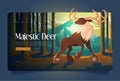 Majestic deer banner with big stag in forest