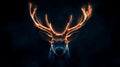 A mystical deer with glowing antlers against a dark backdrop at twilight Royalty Free Stock Photo