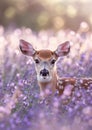 Majestic Deer in a Serene Field: A Captivating Closeup of Nature