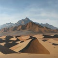Majestic desert mountain range with sand dunes Royalty Free Stock Photo