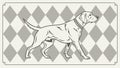 Majestic Dog Silhouette on Argyle Pattern Background, vector design Generative AI Royalty Free Stock Photo