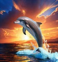 Majestic Dolphin Twilight Jump