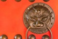 The majestic door guardian commonly found on traditional asian doors