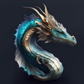 Water Dragon: Majestic Dragon Clipart: Mythical Power in Art