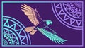Majestic Eagle with Abstract Geometric Patterns, vector design Generative AI Royalty Free Stock Photo