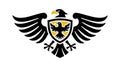 Majestic eagle crest emblem, symbolizing strength and victory, vector design Generative AI Royalty Free Stock Photo