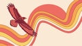 Majestic Eagle Flying with Abstract Swirls, vector design Generative AI Royalty Free Stock Photo