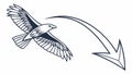 Majestic Eagle Flying with Arrow Vector Illustration, vector design Generative AI Royalty Free Stock Photo