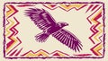 Majestic Eagle in Frame, Tribal Pattern Art Vector Illustration, vector design Generative AI Royalty Free Stock Photo