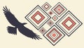 Majestic Eagle with Geometric Pattern Background, vector design Generative AI Royalty Free Stock Photo