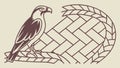 Majestic Eagle with Geometric Patterned Wings, vector design Generative AI Royalty Free Stock Photo