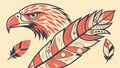 Majestic Eagle Head with Feathers Vector Illustration, vector design Generative AI Royalty Free Stock Photo