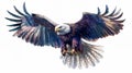 majestic eagle illustration with outstretched wings in flight. ai generative Royalty Free Stock Photo