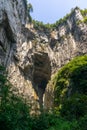 A majestic, eagle-like mountain cliff soars high in the Wulong Karst region of Chongqing Royalty Free Stock Photo