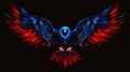 Majestic eagle with outstretched wings in patriotic colors as vector design Royalty Free Stock Photo